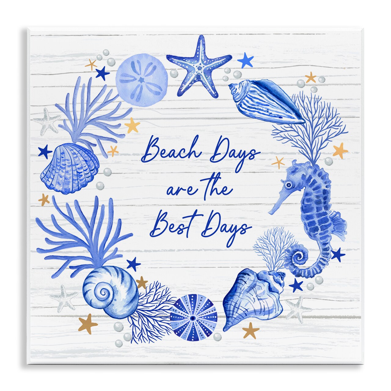Stupell Industries Beach Days Best Wreath Wall Plaque Art Design by Sharon Lee